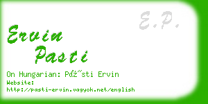 ervin pasti business card